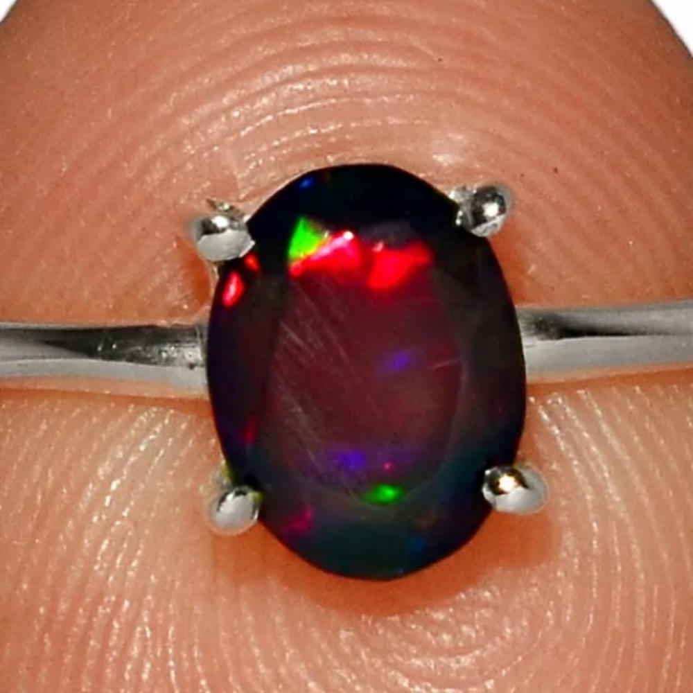 Chalama Black Opal rings - Picture 6 of 6